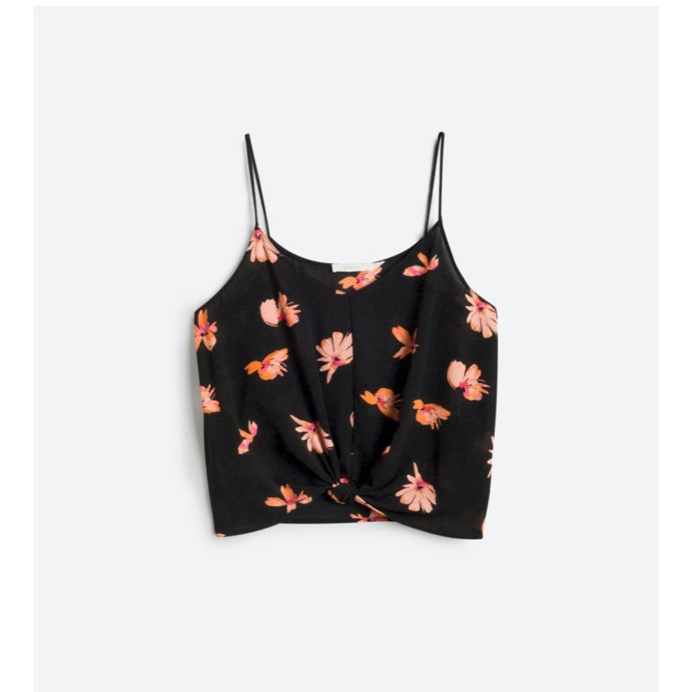 Lush Black Floral Tank Top